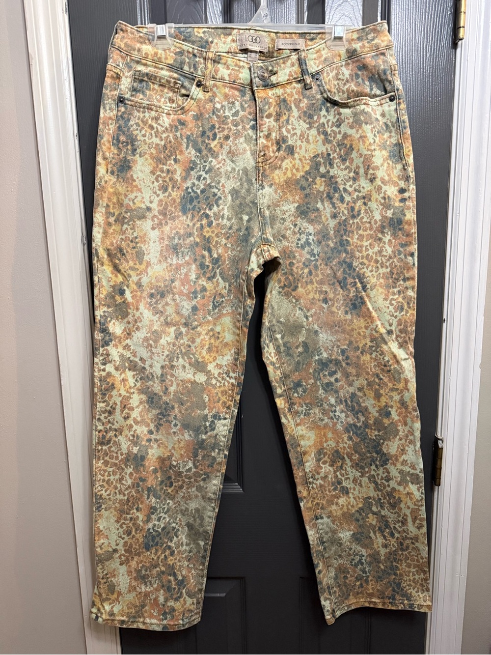 LOGO by Lori Goldstein whimsigoth Multi-Color Animal Print artsy Jeans